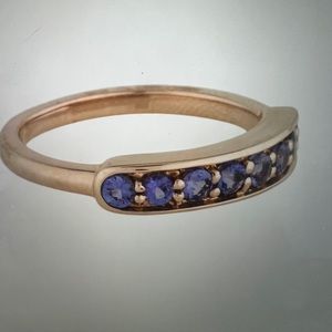 Jane Taylor Cirque Half-Eternity Rose Gold Tanzanite Ring Size 6.75, like new!